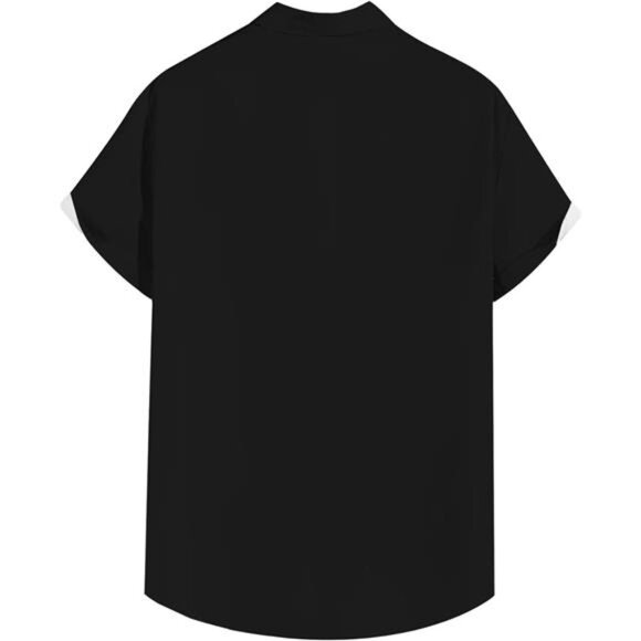 Men's Short Sleeve Button Up Hawaiian Shirt 1950s Vintage Bowling Shirts - Picture 2 of 7